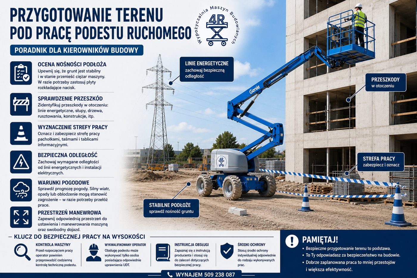 Przygotowanie terenu pod pracę podestu ruchomego