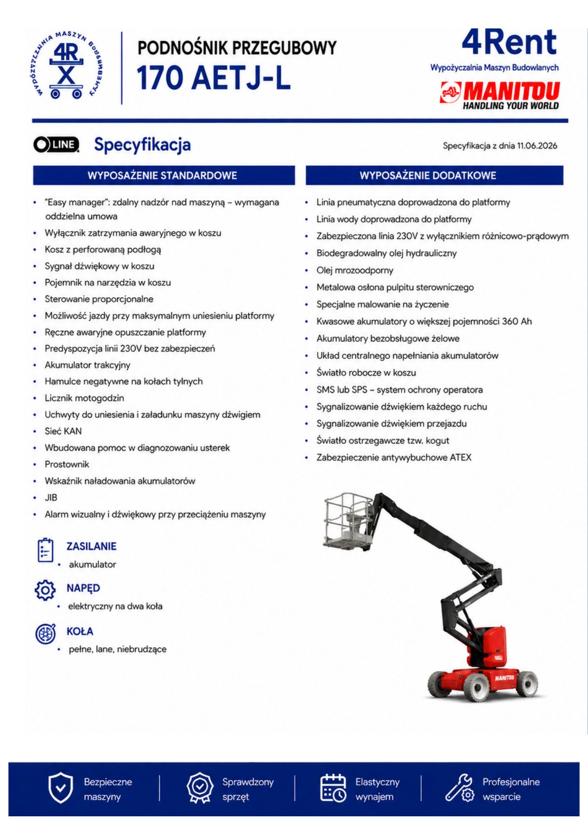 Manitou 170 AETJ-L, specyfikacja, strona 1