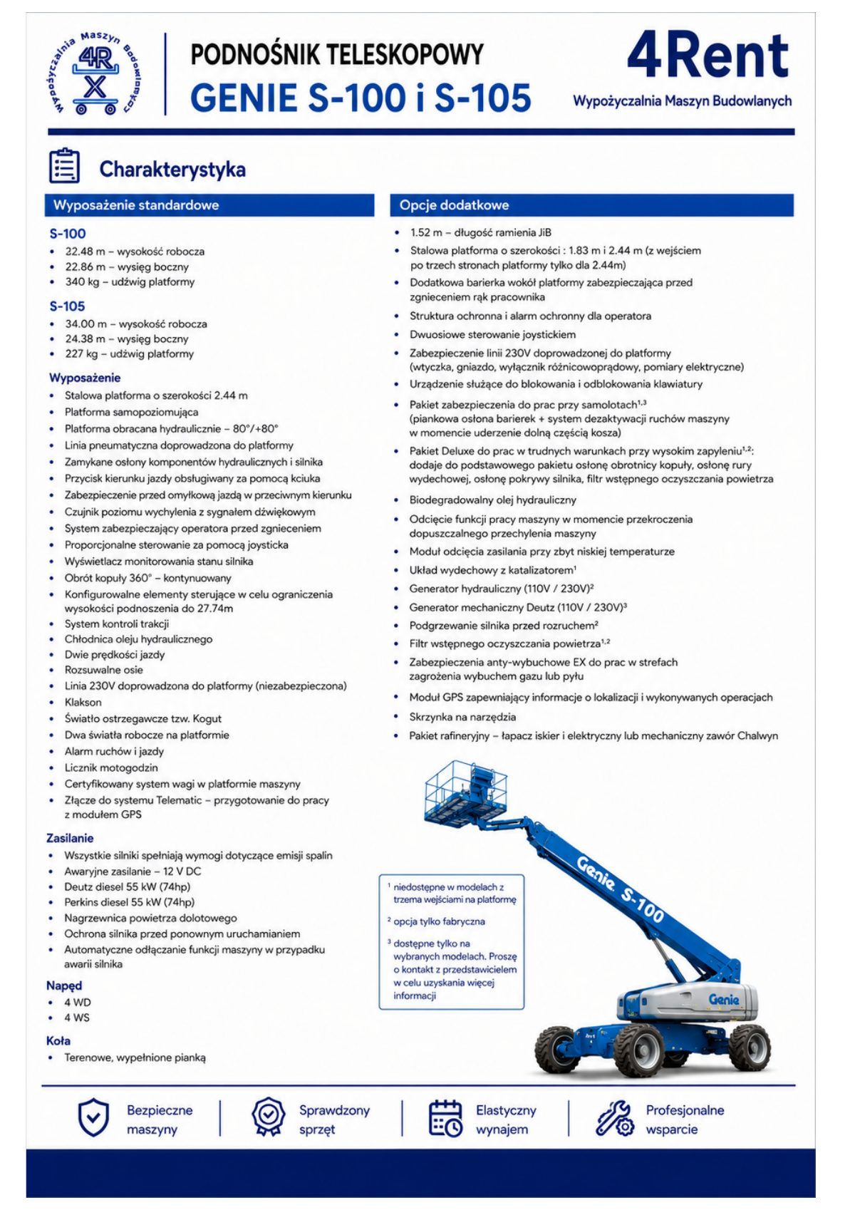 Genie S-100 / S-105, specyfikacja, strona 2