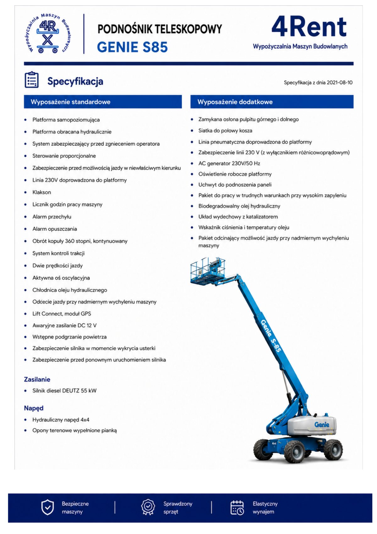 Genie S85, specyfikacja, strona 2