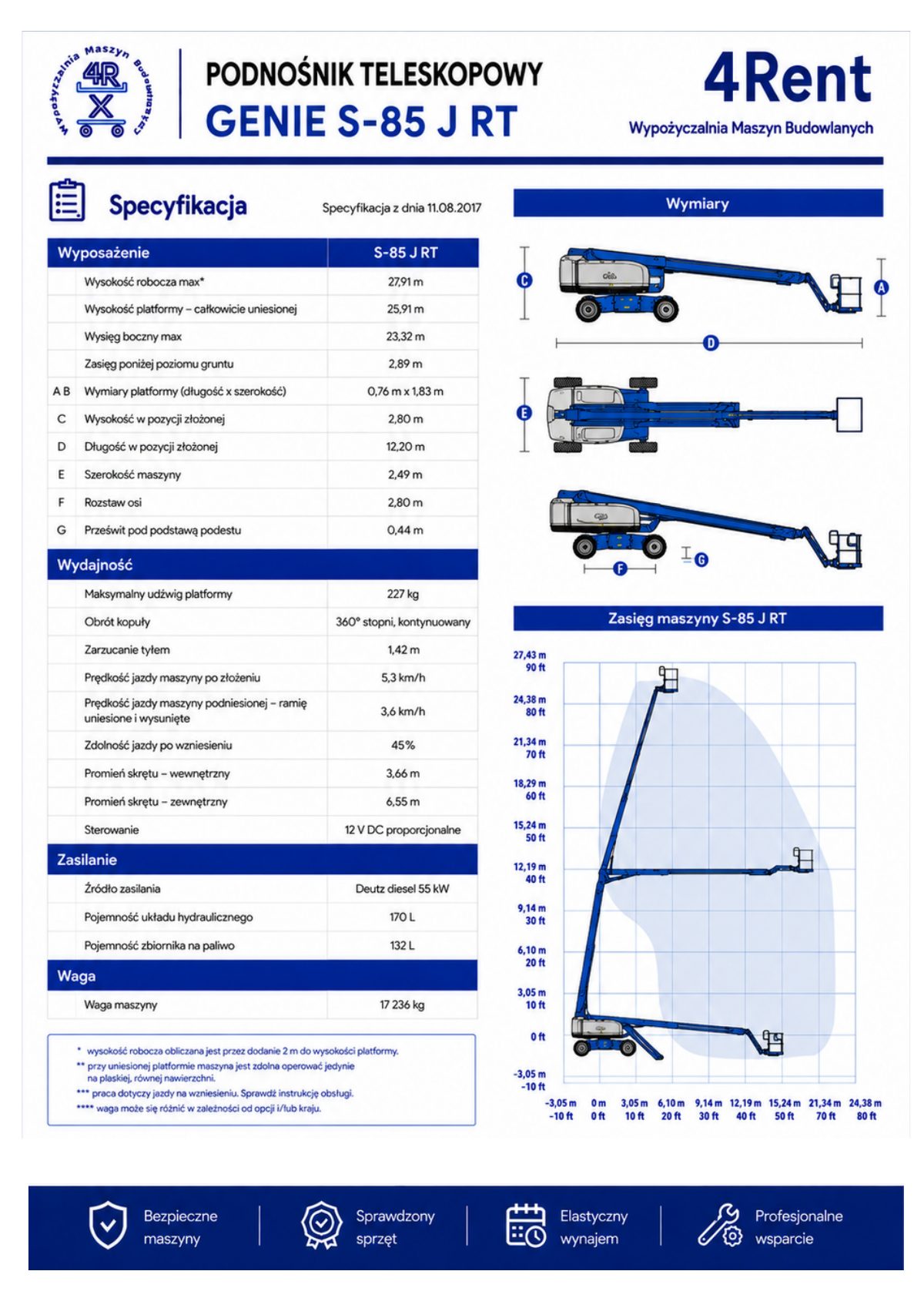 Genie S-85 J RT, specyfikacja, strona 1