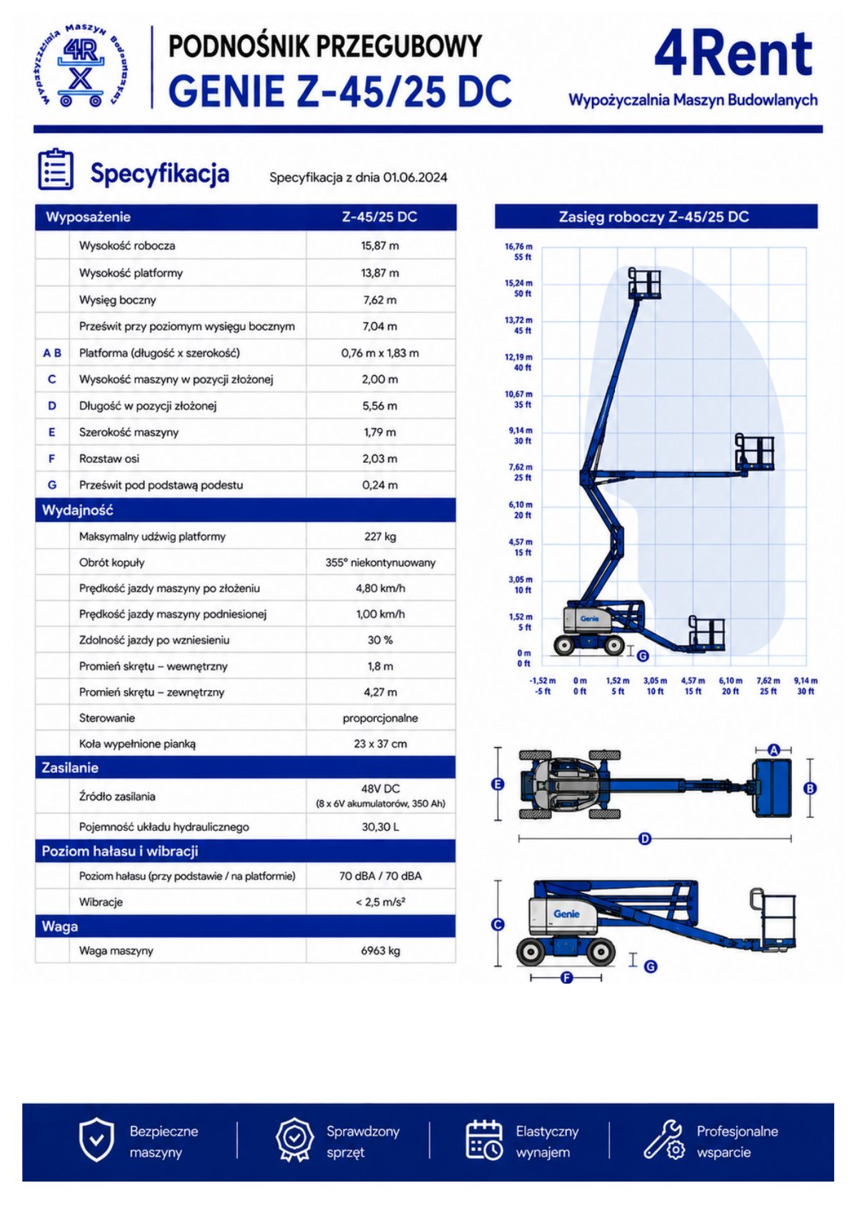 Genie Z-45/25 DC, specyfikacja, strona 1