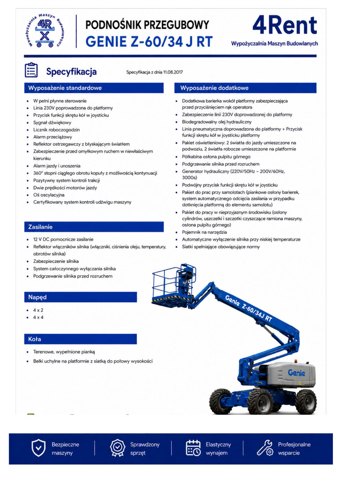 Genie Z-60/34J RT, specyfikacja, strona 2